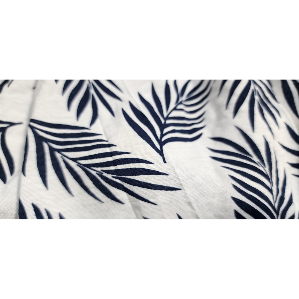 Lulus Womens XS Off The Shoulder Crop Top Navy Blue White Tropical - Picture 7 of 10